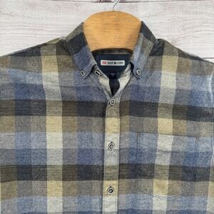 32 Bar Blues Flannel Shirt Plaid Button Down Long Sleeve Casual‎ Mens Medium